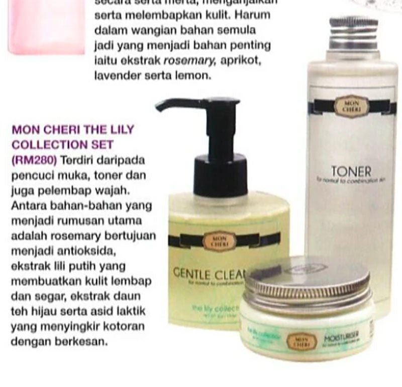 MON CHERI THE LILY COLLECTION SET – RM 280 (EH!) - 1 January 2015 - Mon Chéri Esssentials